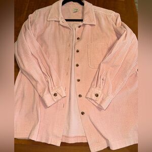 Light pink LL Bean corduroy button up, Large